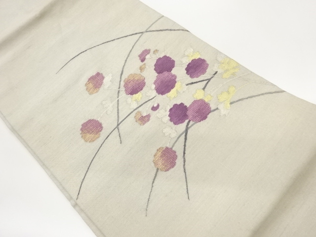 JAPANESE NAGOYA OBI / WOVEN FLOWER / ARTIST WORK